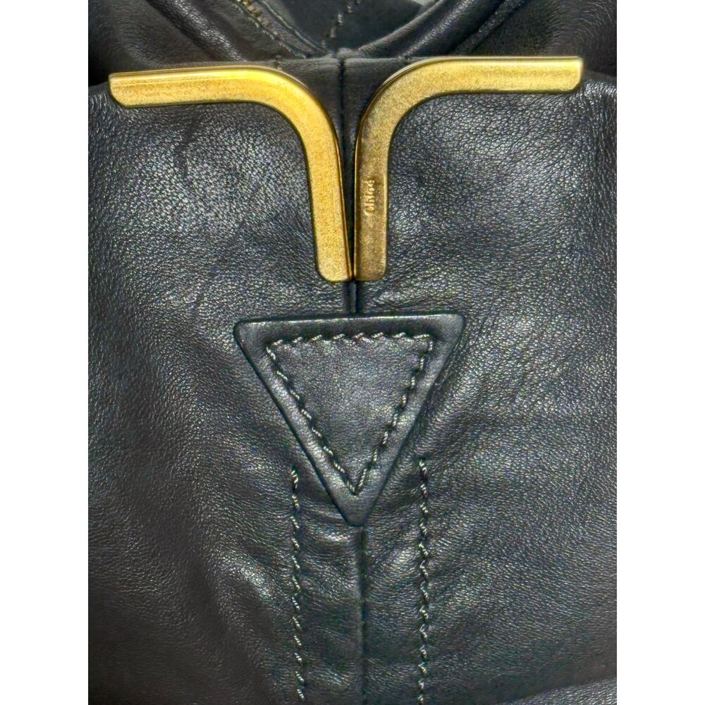 Chloé Vintage 2008/2009 Milton Triple Chain Hobo Bag Gray Leather Gold Hardware - Picture 4 of 11